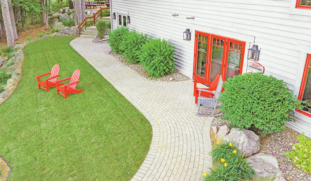 Follow the paved path to shop at Dixie's Downstairs.